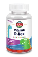 KAL Vitamin D-Rex™ Детские жевательные конфеты с персиком, манго и клубникой — 60 жевательных конфет KAL