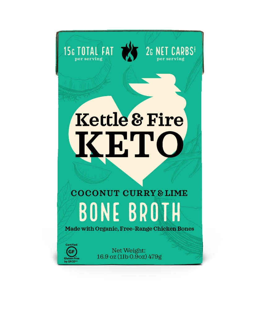 Keto Coconut Curry & Lime Bone Broth -- 16.9 oz (Унции) Kettle & Fire