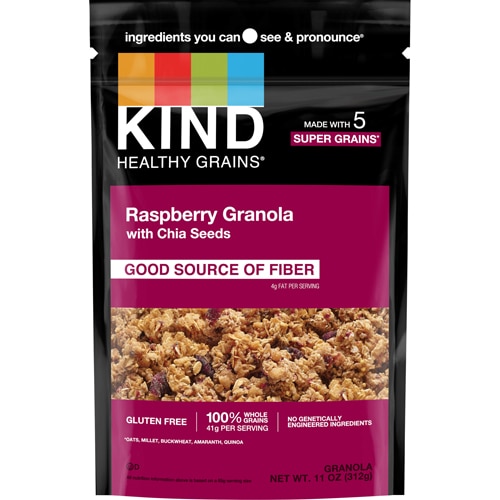 Gluten Free Healthy Grains Granola Clusters Raspberry with Chia Seeds -- 11 oz Kind