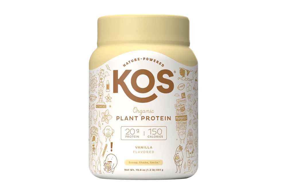 KOS Органический растительный протеиновый порошок с ванилью - 19,6 унции KOS
