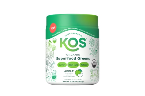 Organic Superfood Greens for Detox Digestion & Immunity Apple -- 9.38 oz (Унции) KOS