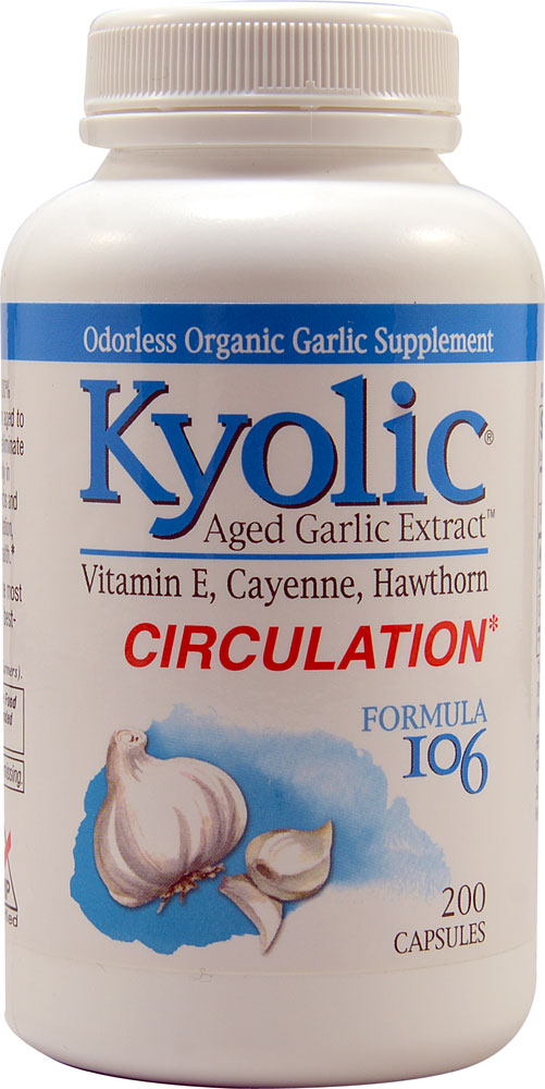 Aged Garlic Extract™ Circulation Formula 106 -- 200 Capsules (Капсулы) Kyolic