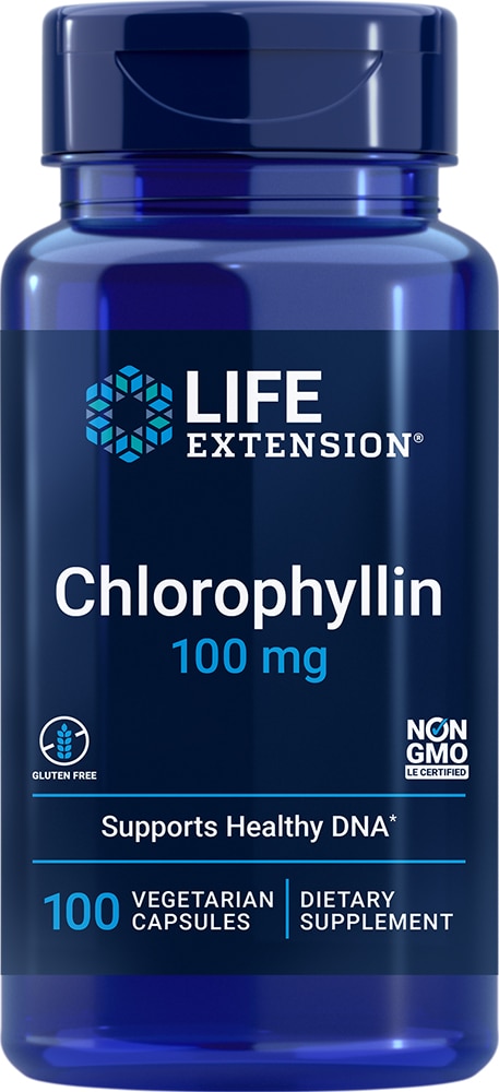 Chlorophyllin -- 100 mg - 100 Vegetarian Capsules (Вегетарианские капсулы) Life Extension