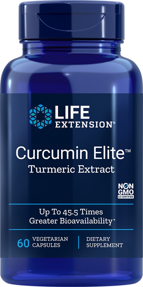 Curcumin Elite™ Turmeric Extract -- 60 Vegetarian Capsules (Вегетарианские капсулы) Life Extension