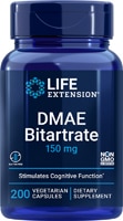 DMAE Bitartrate -- 150 mg - 200 Vegetarian Capsules (Вегетарианские капсулы) Life Extension