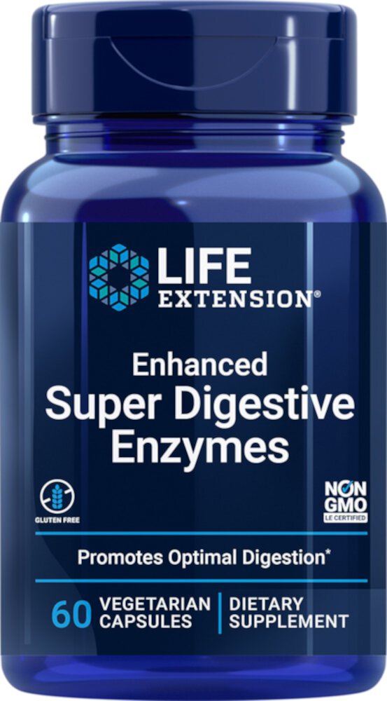 Life Extension Улучшенные суперпищеварительные ферменты -- 60 вегетарианских капсул Life Extension
