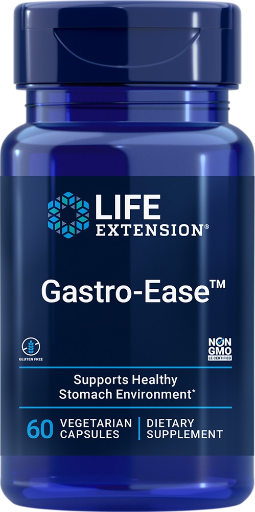 Gastro-Ease - 60 вегетарианских капсул - Life Extension Life Extension