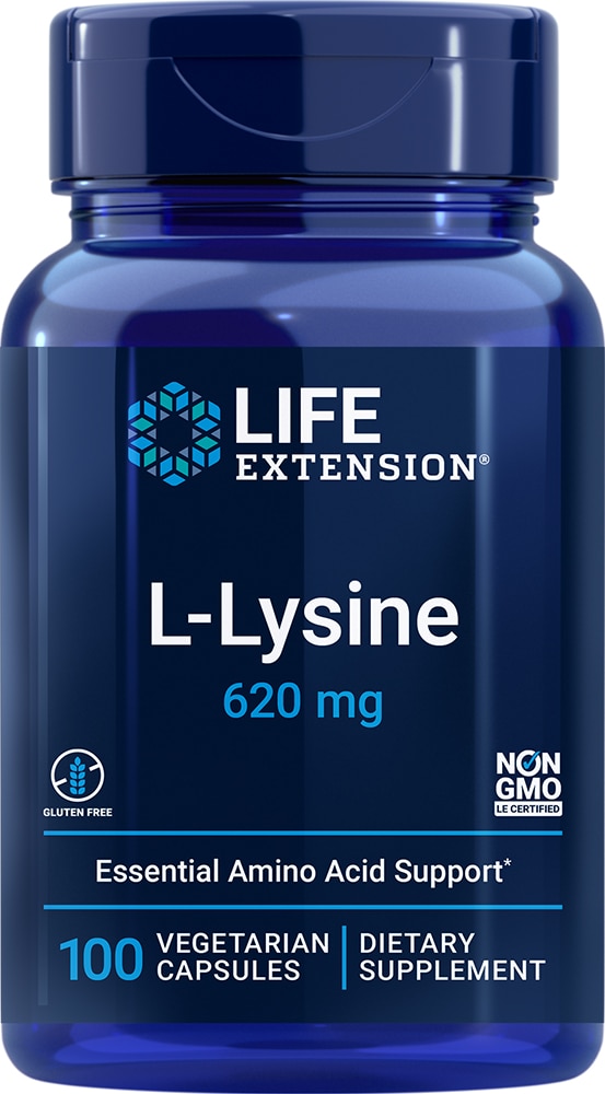 Life Extension L-лизин — 620 мг — 100 вегетарианских капсул Life Extension