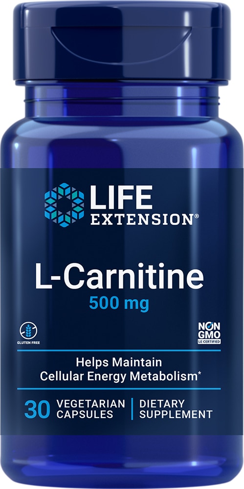 Life Extension L-карнитин — 500 мг — 30 вегетарианских капсул Life Extension
