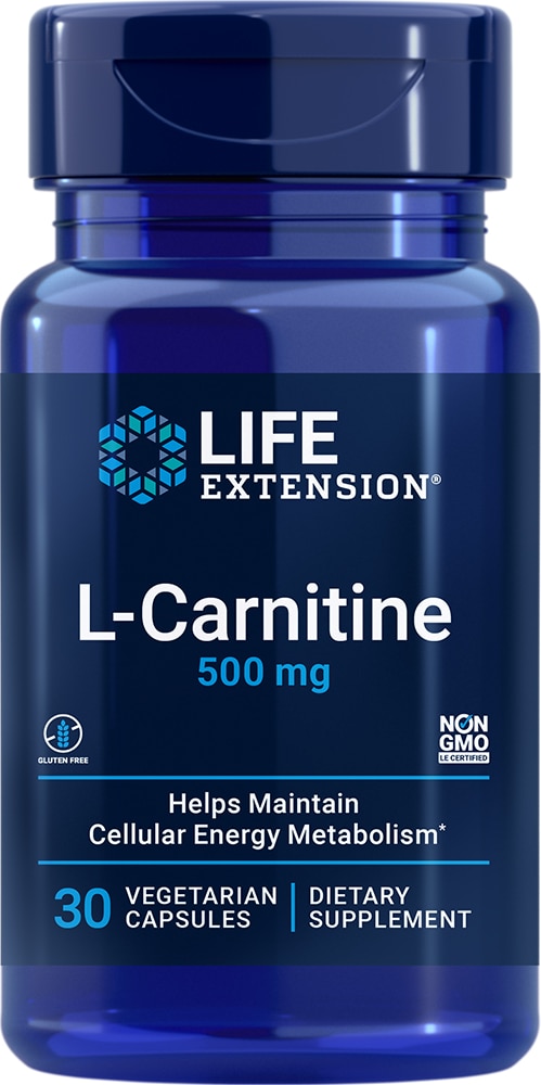 L-Carnitine -- 500 mg - 30 Vegetarian Capsules (Вегетарианские капсулы) Life Extension