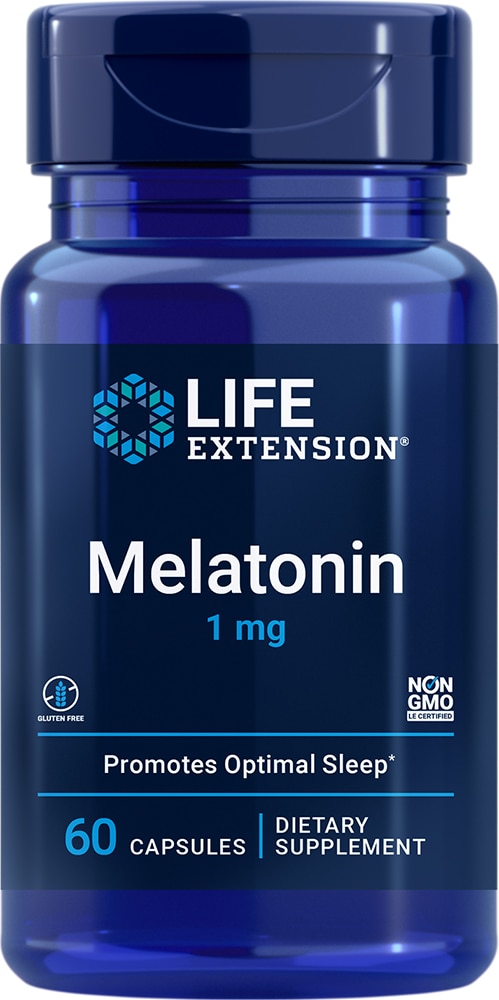 Life Extension Мелатонин -- 1 мг -- 60 капсул Life Extension