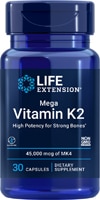 Life Extension Mega Vitamin K2 -- 45000 мкг MK4 -- 30 капсул Life Extension