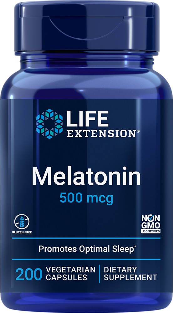 Life Extension Мелатонин -- 500 мкг -- 200 вегетарианских капсул Life Extension
