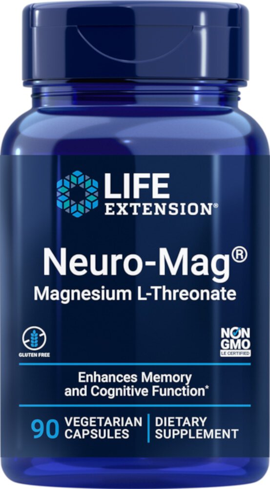 Neuro-Mag Magnesium L-Threonate - 90 вегетарианских капсул - Life Extension Life Extension