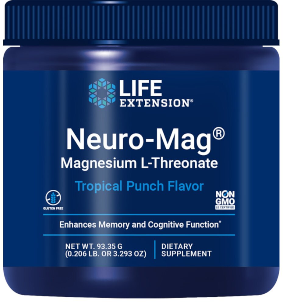 Neuro-Mag™ Magnesium L-Threonate, Тропический Пунш - 30 порций - Life Extension Life Extension