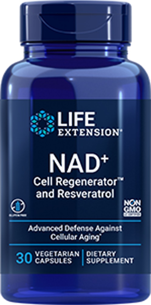 Life Extension Оптимизированный NAD+ Cell Regenerator™ и ресвератрол -- 30 вегетарианских капсул Life Extension