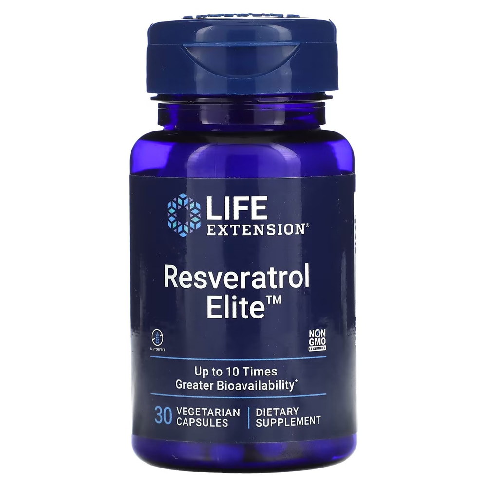 Resveratrol Elite -- 100 mg - 30 Vegetarian Capsules (Вегетарианские капсулы) Life Extension