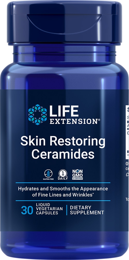 Керамиды для восстановления кожи – 30 жидких вегетарианских капсул Life Extension
