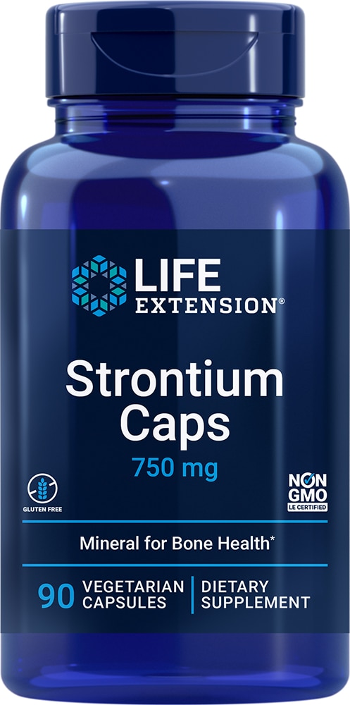 Strontium Caps -- 750 mg - 90 Vegetarian Capsules (Вегетарианские капсулы) Life Extension