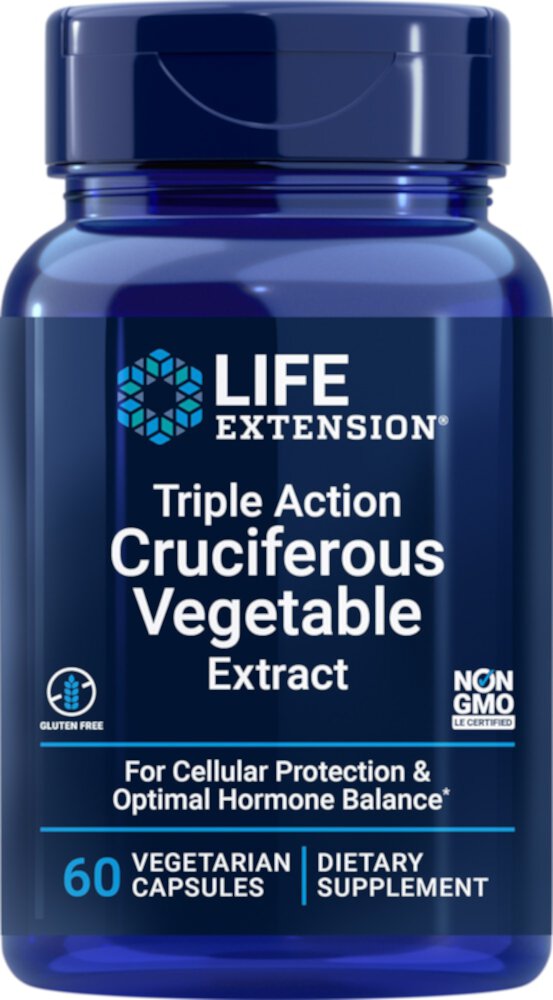 Экстракт крестоцветных овощей для тройного действия - 60 растительных капсул - Life Extension Life Extension