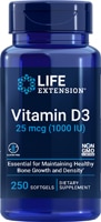Life Extension Витамин D3 – 1000 МЕ – 250 мягких таблеток Life Extension