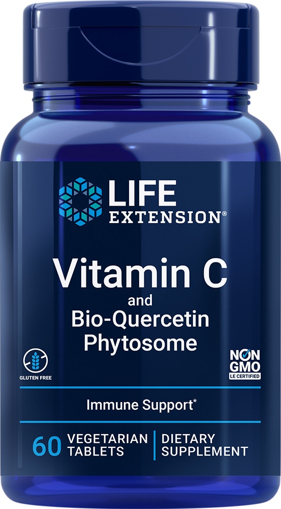 Vitamin C and Bio-Quercetin Phytosome -- 60 Vegetarian Tablets (Вегетарианские таблетки) Life Extension