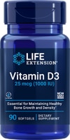 Vitamin D3 -- 1000 IU - 90 Softgels (Мягкие капсулы) Life Extension