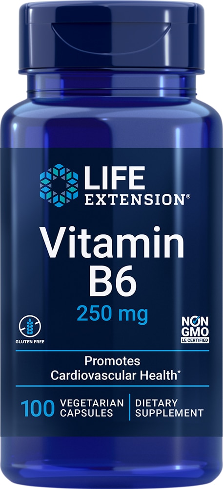 Витамин B6 - 250 мг - 100 вегетарианских капсул - Life Extension Life Extension