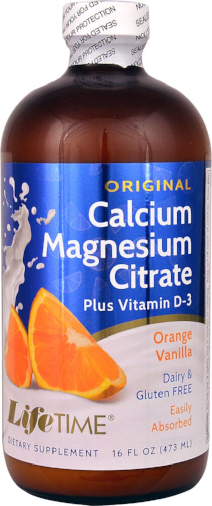 Жидкий кальций магний цитрат, апельсин ваниль - 473 мл - Lifetime Lifetime