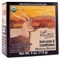 Натуральная краска и кондиционер для волос средне-коричневый - 4 жидких унции Light Mountain