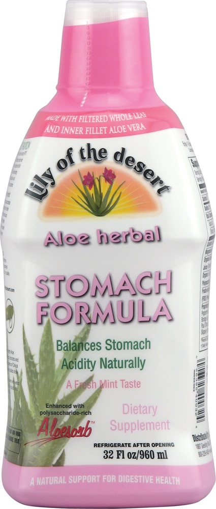 Aloe Herbal Stomach Formula Fresh Mint -- 32 fl oz (Жидкие унции) Lily of the Desert