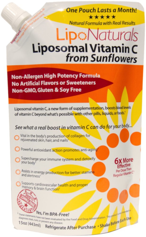 Lipo Naturals Липосомальный витамин С из подсолнечника - 15 унций Lipo Naturals
