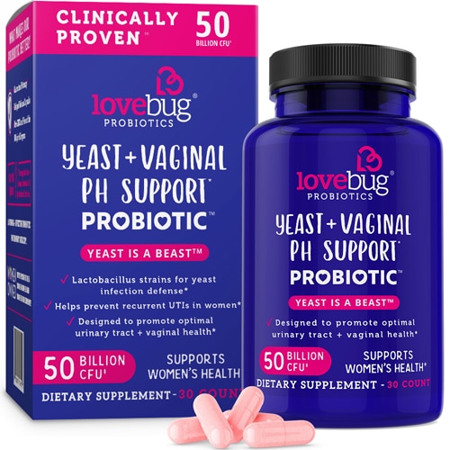  пробиотик Yeast is a Beast™ - 10 миллиардов КОЕ - 30 капсул LoveBug Probiotics