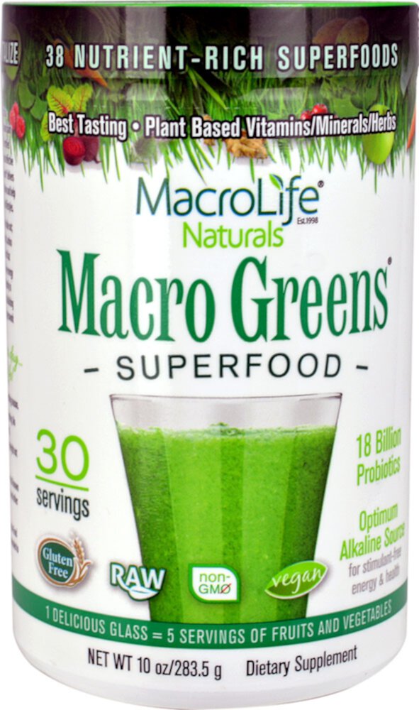 Macro Life Naturals Macro Greens Superfood - 10 унций Macro Life Naturals