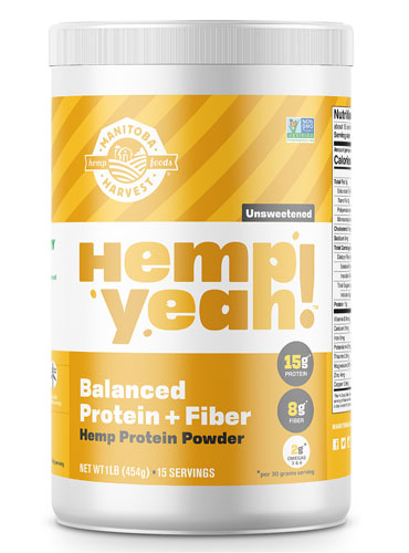 Hemp Yeah! Balanced Protein + Fiber Hemp Protein Powder (Порошок) -- 1 lb (Фунты) Manitoba Harvest