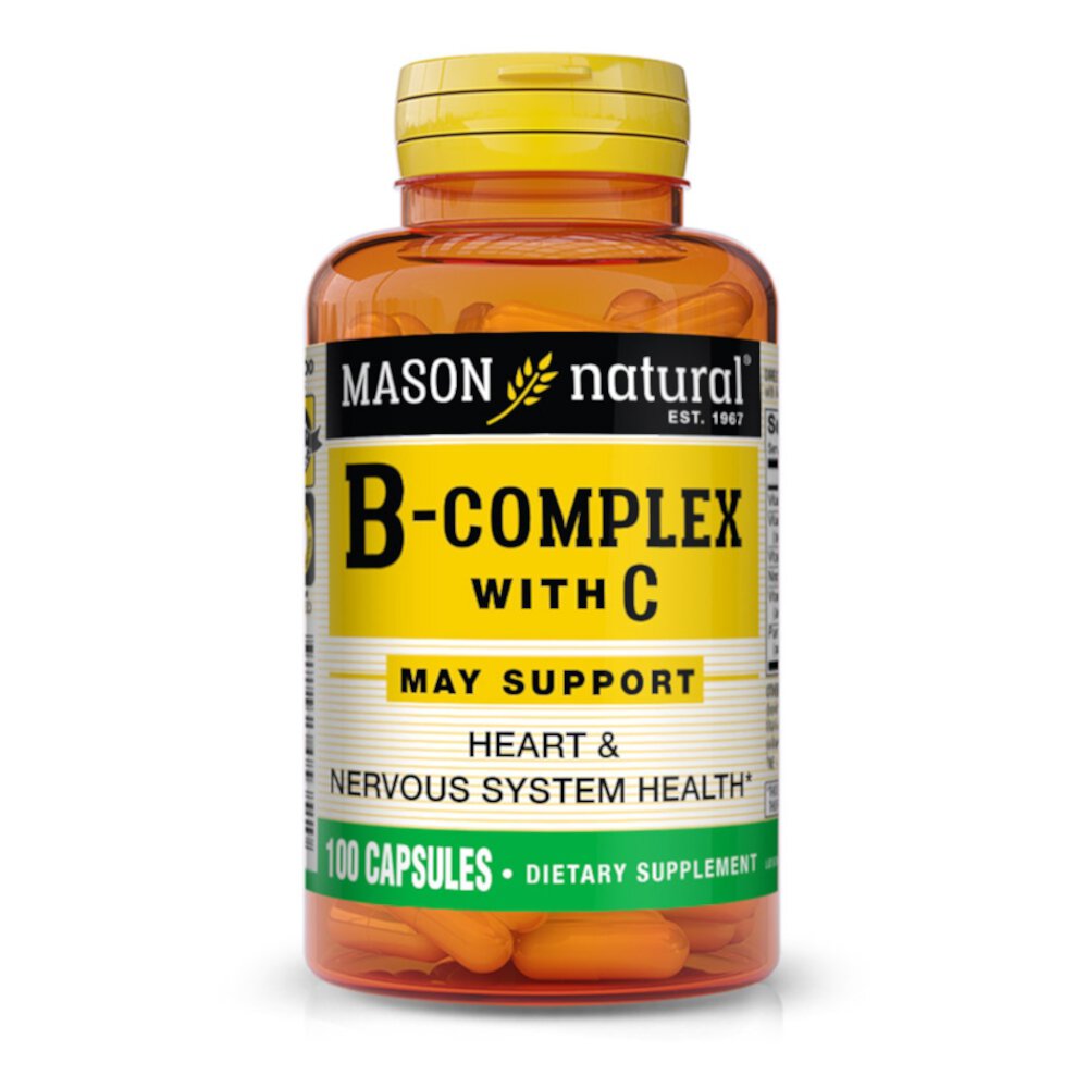 B-Complex с Витамином C - 100 капсул - Mason Natural Mason Natural