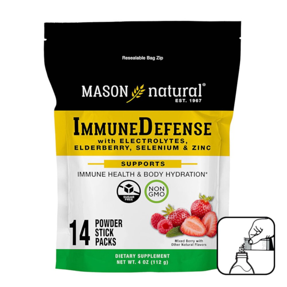 Ягодная смесь порошка для иммунной защиты — 14 упаковок в стиках Mason Natural