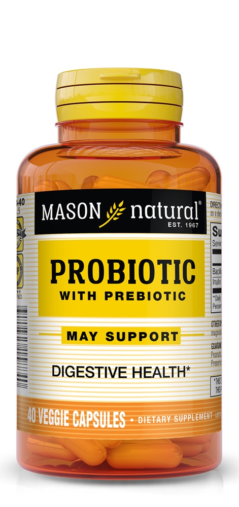 Probiotic with Prebiotic -- 40 Veggie Capsules (Капсулы на растительной основе) Mason Natural