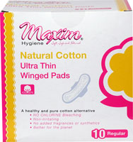 Прокладки Maxim Hygiene Products из натурального хлопка, ультратонкие, с крыльями, обычные, 10 прокладок Maxim Hygiene Products