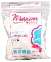 Органические ватные шарики — 100 ватных шариков Maxim Hygiene Products