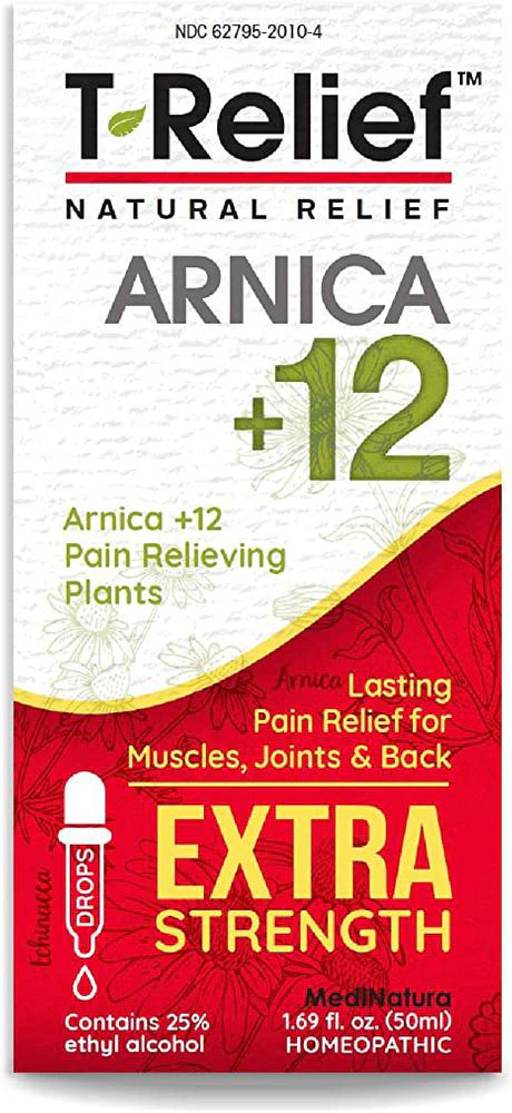 T-Relief Arnica +12 Plant-Based Pain Relief Oral Drops (Капли) Homeopathic -- 1.69 fl oz (Жидкие унции) MediNatura