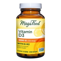 Vitamin D3 Plus Vitamin K & K2 -- 5000 IU (125 mcg) - 120 Capsules (Капсулы) MegaFood