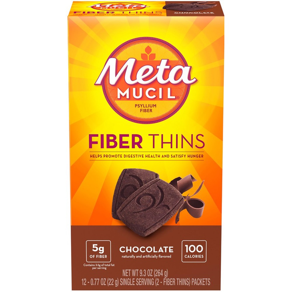 Шоколад Metamucil Fibre Thins — 12 пакетиков Metamucil