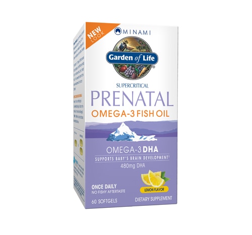 Prenatal Omega-3 Fish Oil Lemon -- 60 Softgels (Мягкие капсулы) Garden of Life