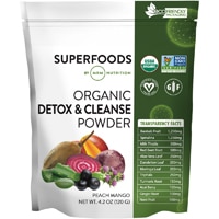 Organic Detox and Cleanse Powder (Порошок) Peach Mango -- 4.23 oz (Унции) MRM