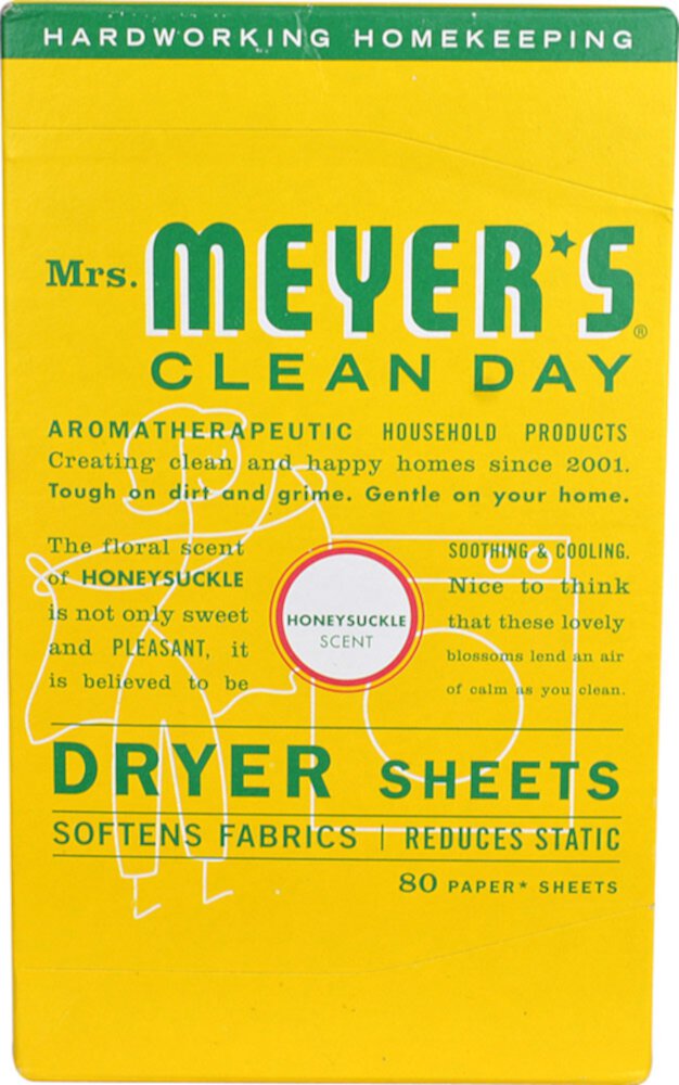 Салфетки для сушки белья Mrs. Meyer's Clean Day с жимолостью, 80 листов Mrs. Meyer's