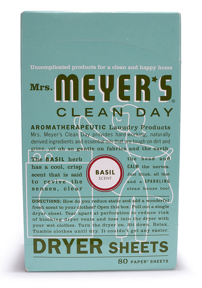 Салфетки Mrs. Meyer's Clean Day Dryer Sheets Basil -- 80 листов Mrs. Meyer's