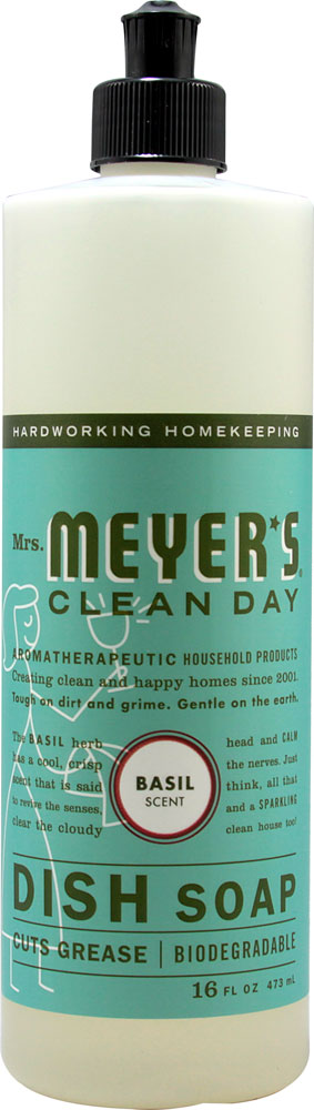 Жидкое мыло для мытья посуды Mrs. Meyer's Clean Day с базиликом, 16 жидких унций Mrs. Meyer's