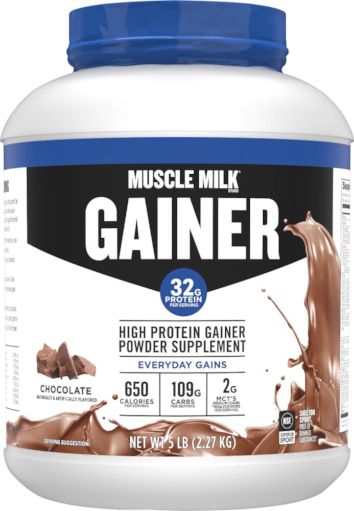 High Protein Gainer Powder (Порошок) - NSF Certified for Sport Chocolate -- 5 lbs Muscle Milk