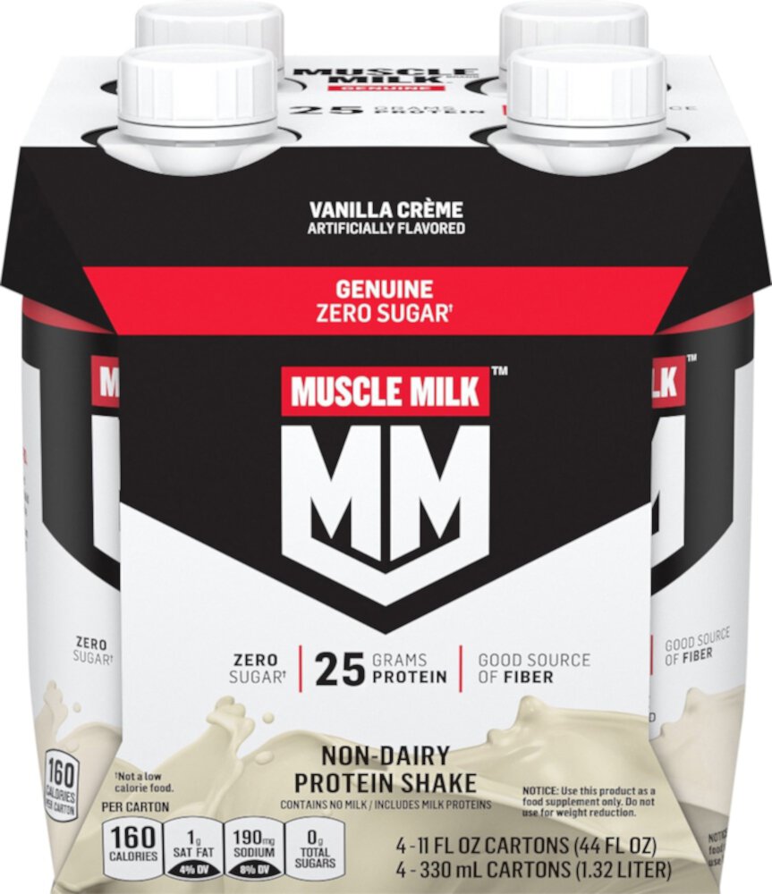 Белковый коктейль без молока, Ванильный крем - 325 мл - 4 упаковки - Muscle Milk Muscle Milk